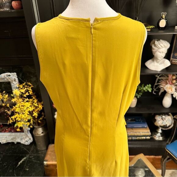 Taylor Golden Yellow A-Line Silky Midi Dress Size 10 NWT - Picture 9 of 13